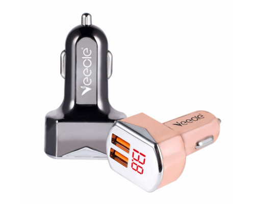 T1478  Зарядное устройство в прикуриватель на 2 гнезда USB VEECLE KY-C02