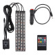 T4488  Автомобильная RGB лента 12 LED светодиодная подсветка в салон авто ног цветомузыка пульт ваз