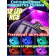 T4488  Автомобильная RGB лента 12 LED светодиодная подсветка в салон авто ног цветомузыка пульт ваз