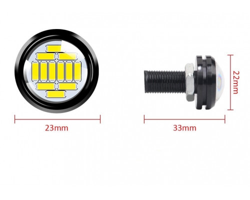 T4516 Орлиный Глаз Дневные ходовые огни\противотуманная фара 4014 12SMD 23 мм 2шт