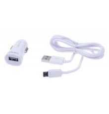T2468 Автомобильное зарядное устройство Caution+кабель microUSB