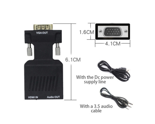 T5045 Адаптер VGA конвертер в HDMI,  VGA2HDMI HD-002