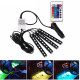 T4489  Автомобильная RGB лента 9 LED светодиодная подсветка в салон авто ног цветомузыка пульт ваз