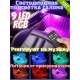 T4489  Автомобильная RGB лента 9 LED светодиодная подсветка в салон авто ног цветомузыка пульт ваз