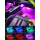 T4489  Автомобильная RGB лента 9 LED светодиодная подсветка в салон авто ног цветомузыка пульт ваз