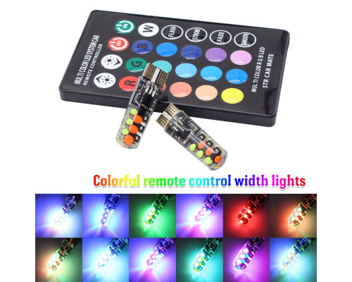T4482 Лампа T10 RGB LED W5W с пультом управления AVL001