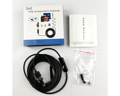 T4882 Эндоскоп 3 в 1(Type-c, Micro, USB) OT - SME13  7мм 2м AN100op гибкий