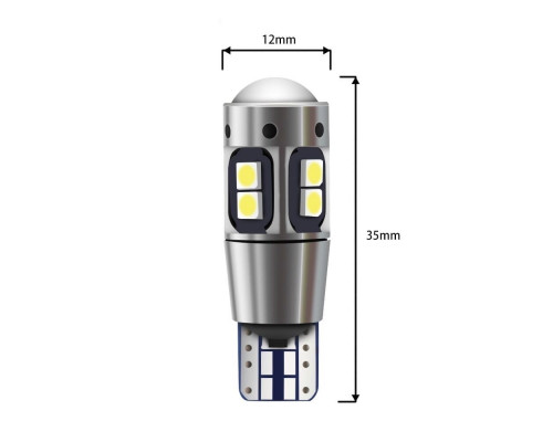T4524 Авто LED лампа в салон\габаритная\парковочная T10 W5W 3030 10SMD 2шт