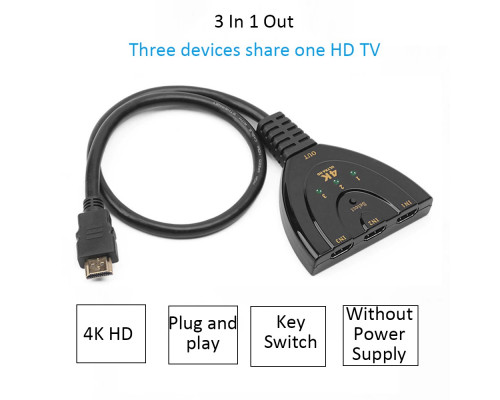 T5043 3-портовый HDMI-совместимый сплиттер Swich 4K * 2K HDMI-совместимый сплиттер OT-AVW26