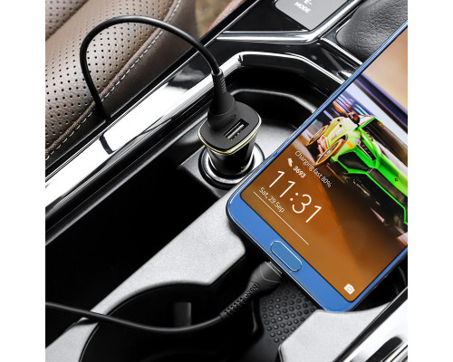 T3162 Автомобильное зарядное устройство “HOCO Z31 Universe” QC3.0 набор с кабелем Type-C