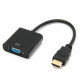 T2739 Переходник VHC3 HDMI2VGA конвертер коннектор HDMI в VGA  в монитор ноутбука ПК HDMIVGA