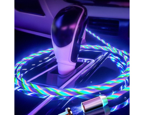 T4012 360-градусный светодиодный круглый магнитный кабель type-c