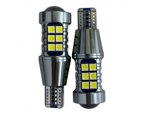 T5569 Авто лампа БЕЛЫЙ T15 W16W led+линза 2шт