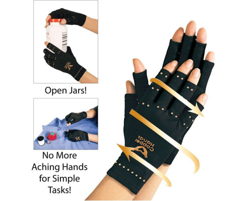 T4571 Перчатки при артрите gloves copper hands