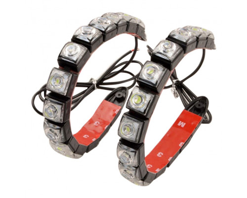 T4514 Дневные ходовые огни гибкие 10 LED 12 В (Черные) 2шт