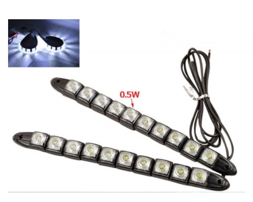 T4514 Дневные ходовые огни гибкие 10 LED 12 В (Черные) 2шт