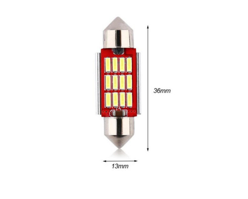 T4520 Автомобильная светодиодная лампа FS C5W 4014 12SMD 36мм 1шт