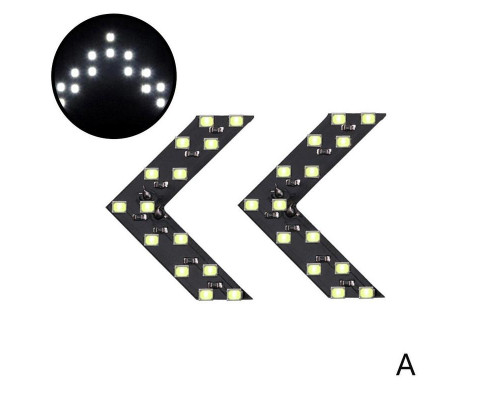 T4527 LED повторитель для зеркала автомобиля, указатели поворота 14SMD Белый (комплект 2шт).