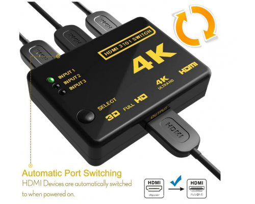 T5046 Коммутатор HDMI на 3 порта HD-003 (+ пульт)
