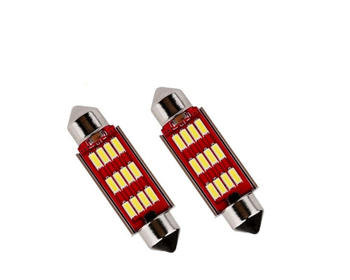 T4521 Автомобильная светодиодная лампа FS C5W 4014 12SMD 41мм 1шт