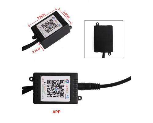T5374 Автомобильная RGB лента BT 18 LED светодиодная подсветка в салон авто ног цветомузыка пульт ваз