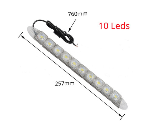 T4513 Дневные ходовые огни гибкие 10 LED 12 В (Белые) 2шт