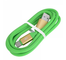 T0574 Кабель USB 2.4А KM-52 TYPE C цветной 1м силикон