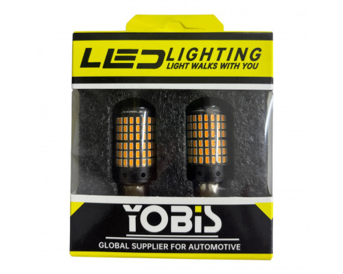 T5563 Авто лампа ОРАНЖЕВЫЙ 1156 Р21W 12-24V 3600LM 2шт