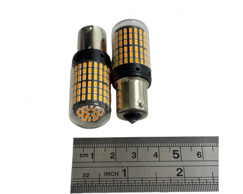 T5563 Авто лампа ОРАНЖЕВЫЙ 1156 Р21W 12-24V 3600LM 2шт