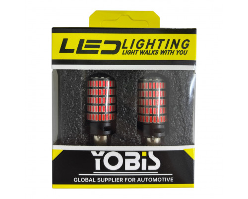 T5568 Авто лампа КРАСНЫЙ 1156 Р21W 12-24V 150SMD 2шт