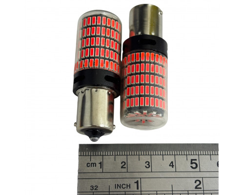 T5568 Авто лампа КРАСНЫЙ 1156 Р21W 12-24V 150SMD 2шт