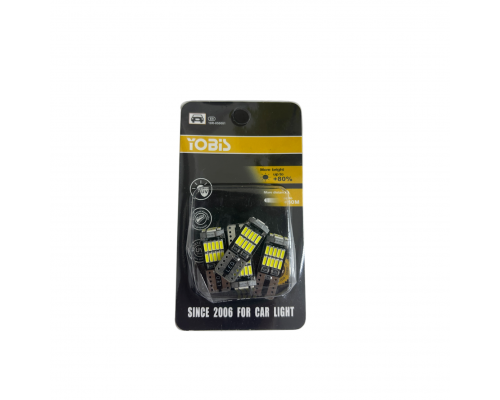 T5565 Авто лампа (4 ШТ) LED БЕЛЫЙ 6000K T10 w5w 26SMD 4шт