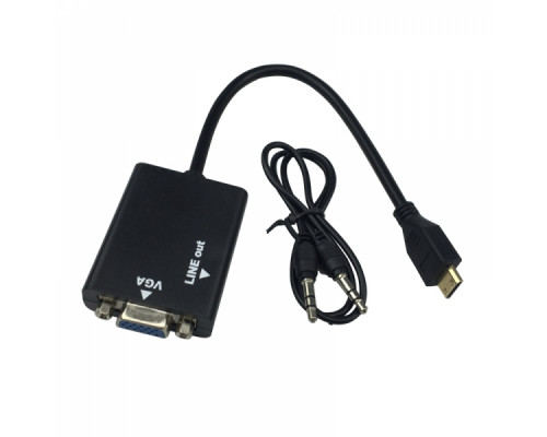 T1979 Переходник VHC2 HDMI2VGA+ Jack конвертер коннектор HDMI в VGA  в монитор ноутбука ПК HDMIVGA