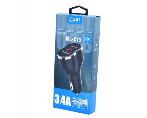 T3219 Зарядное устройство в прикуриватель на 2 гнезда USB + кабель MUJU MJ-C10