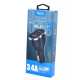 T3219 Зарядное устройство в прикуриватель на 2 гнезда USB + кабель MUJU MJ-C10