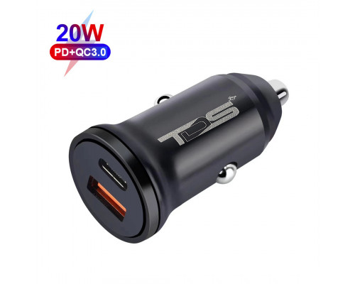 T5010 TDS TS-CAU39 ЗУ авто USB (PD20W+QC3.0, 3000mA)