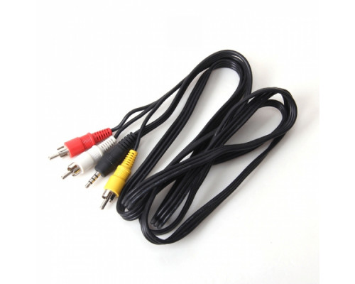 T0946 Кабель AUX 3 тюльпана + джек 1м 3RCA-AUX OT-AVC01