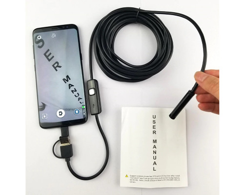T4886 Эндоскоп 3 в 1(Type-c, Micro, USB) 8мм 2м OT-SME14 AN102op гибкий кабель