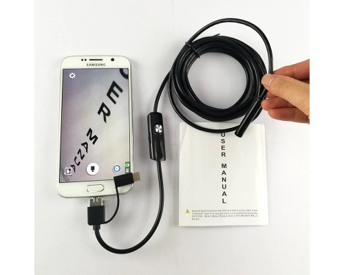 T4886 Эндоскоп 3 в 1(Type-c, Micro, USB) 8мм 2м OT-SME14 AN102op гибкий кабель