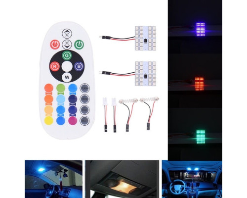 T4510 Авто лампы RGB 5050 24SMD с дистанционным управлением